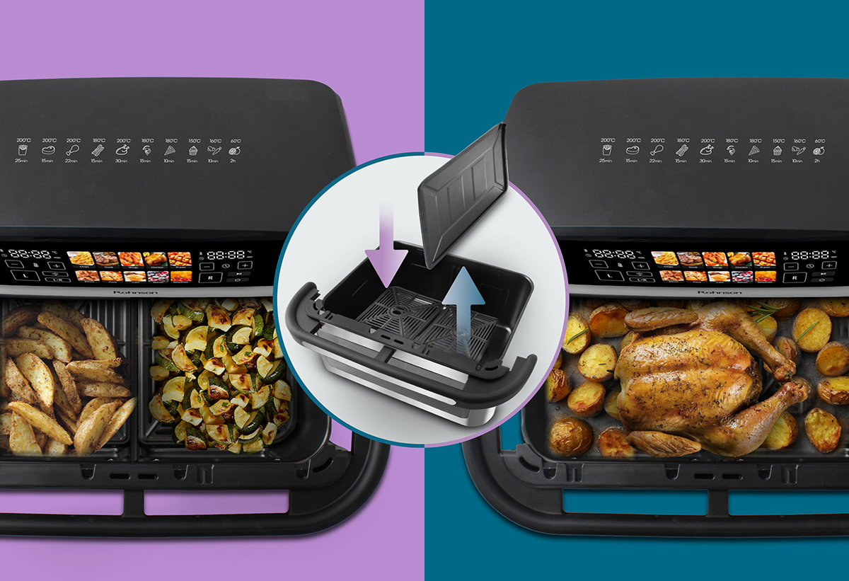 Ζουμ στο εσωτερικό του διπλού κάδου